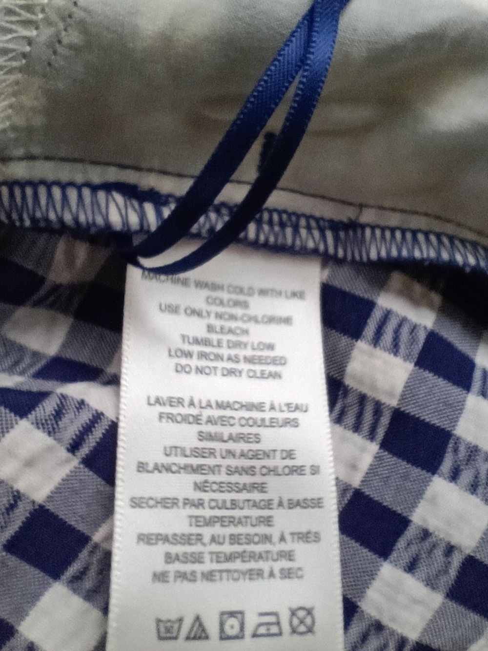 Free People Maxi Skirt woman Gingham Patter with Adjusts WaistTie Navy Blue S-P - Picture 11 of 11